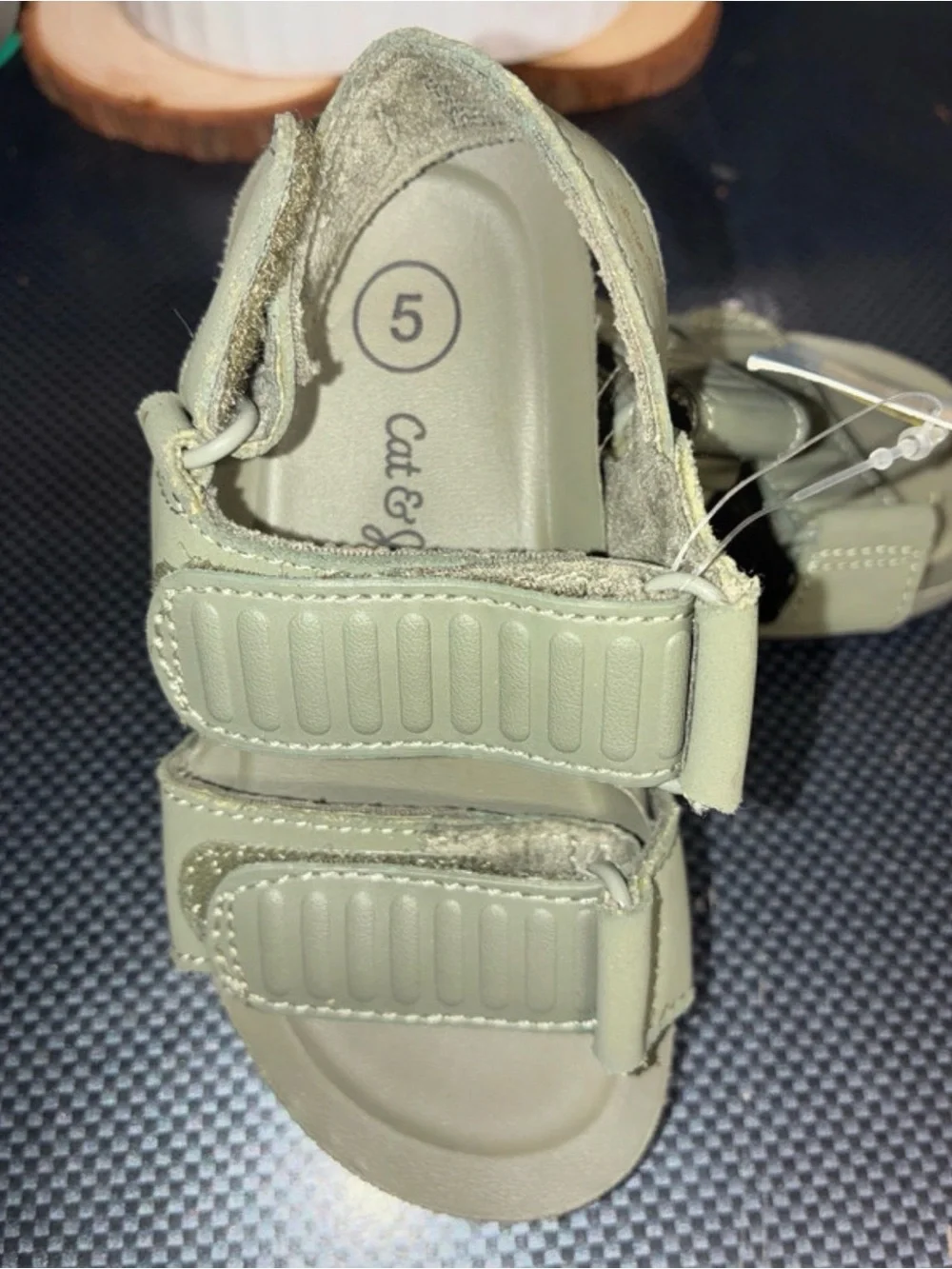 Cat & Jack Olive Green Adjustable Kids Sandals